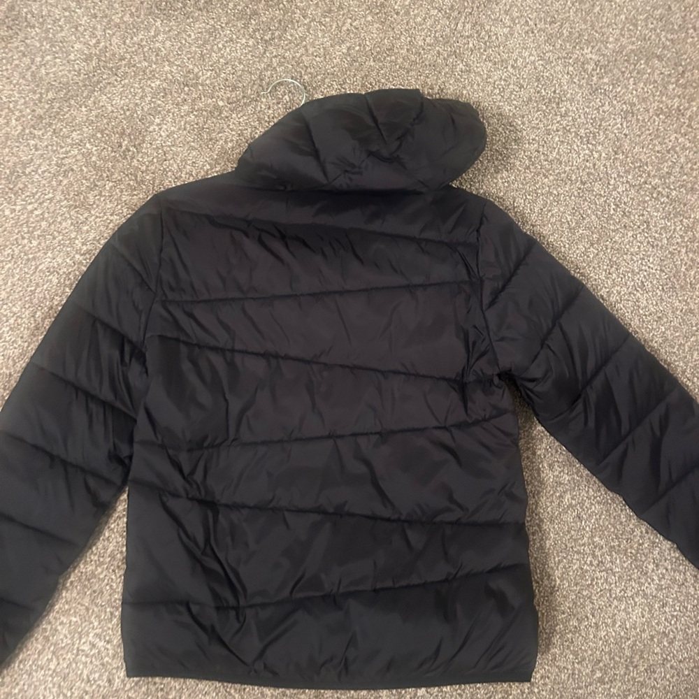 Under Armour Kids Black Puffer Jacket with Pink Logo - Picture 2 of 3
